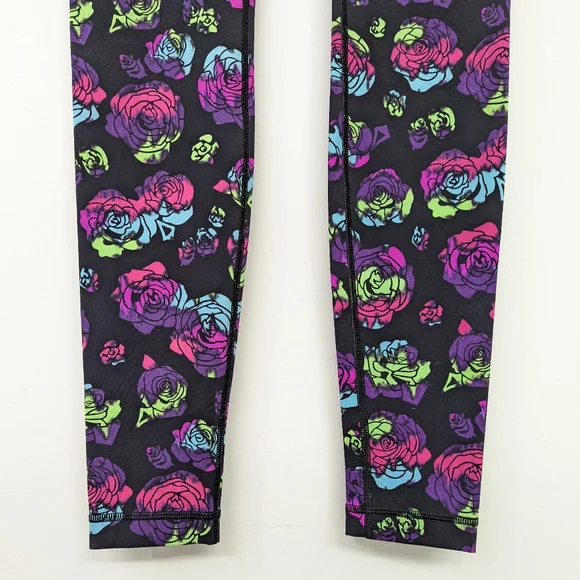 🦄 RARE Lululemon Limited Edition Wunder Under Pant Ivivva Neon Rainbow Rose - Picture 5 of 12